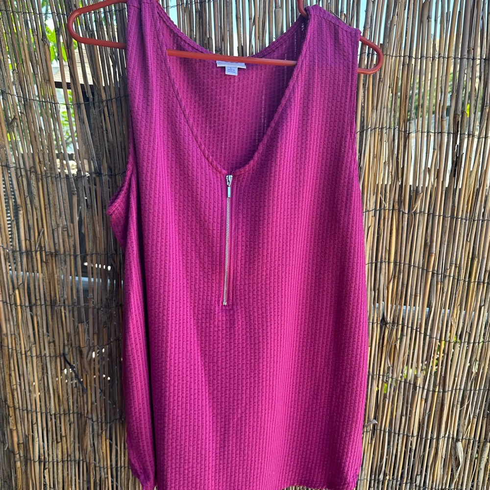 Lularoe fuschia zipper tank